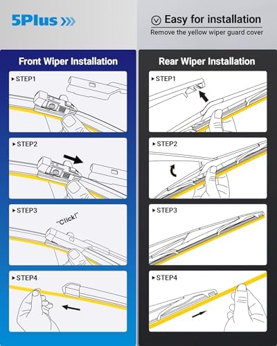 5 PLUS Custom-Fit Wipers fits 2011-2019 Ford Fiesta Windshield Wipers