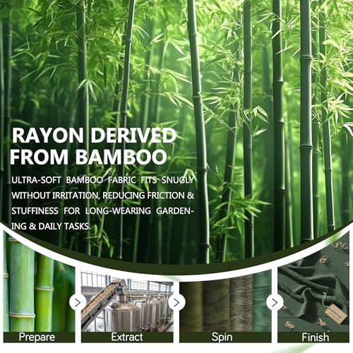 COOLJOB 2 Pairs Gardening Gloves for Women and Men, Bamboo Working Gloves Touchscreen, Grippy Nitrile Rubber Coated Work Gloves, Green/Black, Small Size (2 pairs S)