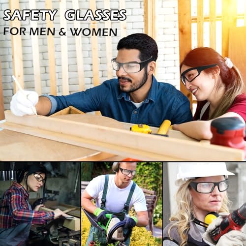 OXG Safety Glasses Protective Eyewear Men Women, ANSI Z87.1 Work Glasses Scratch Impact Resistant for Industrial Shooting