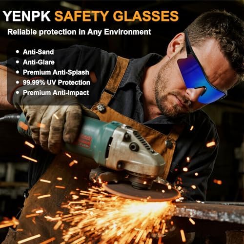 Safety Glasses for Men, Anti Scratch & UV Protection Work Glasses