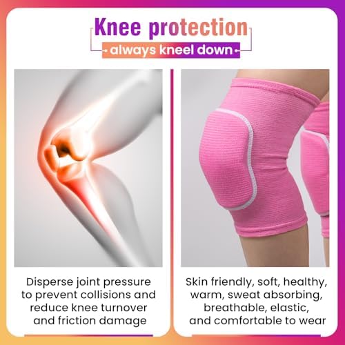 Volleyball Knee Pads,Knee Pads for Women,Men,Kids,Girls,Knee Brace for Basketball Volleyball Football Dance Yoga Tennis Running Cycling Workout Climbing (Pink, Small)