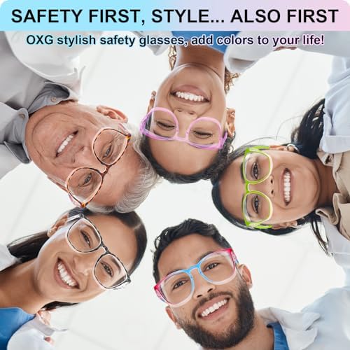 OXG 3 Pack Stylish Safety Glasses, ANSI Z87+ Protective Eyewear for Nurses