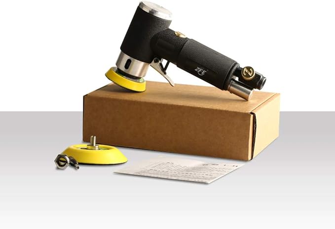 1/2/3 Inch Random Orbital Air Sander, Mini Pneumatic Sander for Auto Body Work, High Speed Air Powered Polisher with 15 Polishing Buffing Pads,18 Sandpapers