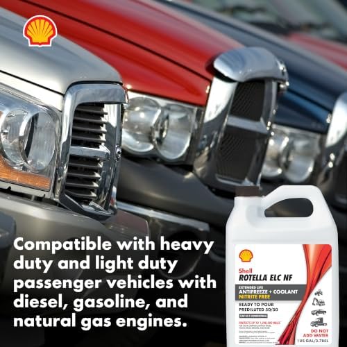 Shell Rotella Nitrite-Free Extended Life ELC Anti-Freeze + Coolant, Pre-Diluted 50/50 (1 Gallon, Case of 6)