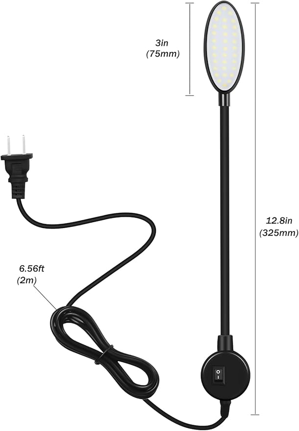 Magnetic LED Work Light, AMAZING POWER Dimmable Sewing Light with Flexible Gooseneck for Workshop Sewing Machine Workbench Lathe Drill Press