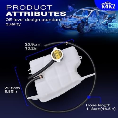 603-319 Coolant Reservoir Tank with Cap for 2002-2007 Jeep Liberty 3.7L V6