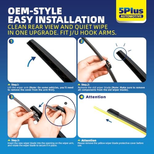 5 PLUS RearQuiet 12 Inch Rear Wiper Blade,OEM Replacement Rear Window Wiper