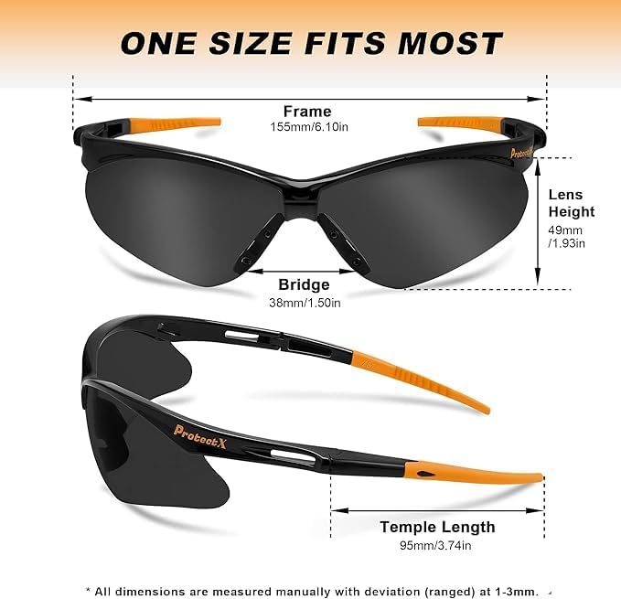 ProtectX Safety Glasses for Men & Women, Safety Sunglasses