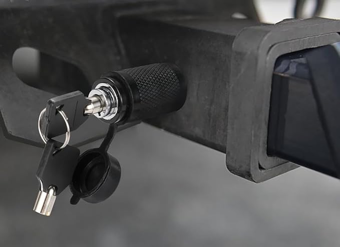 Elsjoy 5/8" Trailer Hitch Lock with Extra Long 4-1/2" Span, Locking Hitch Pin for 3 Inch Receiver with Anti-Rattle O-Rings for Trailer, Truck, Car