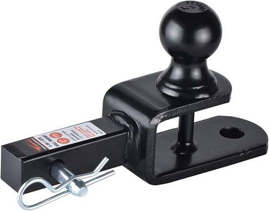 84031 Towever ATV Hitch Ball Mount 2 inch Ball with 1-1/4 inch Solid Shank, with 1/2 inch Pin & Clip, Rated 2000 lbs