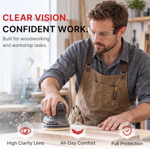 30 Pack Clear Safety Glasses for Men Bulk, Wrap Around Eye Protection