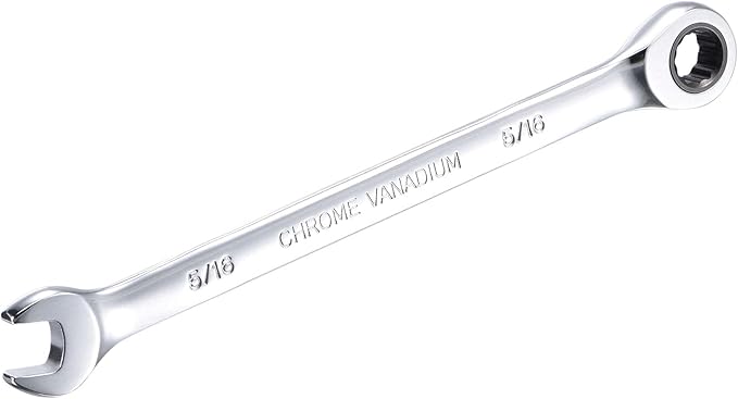 uxcell 5/16 Inch Ratcheting Combination Wrench SAE 72 Teeth 12 Point Ratchet Box Ended Spanner Tools, Cr-V