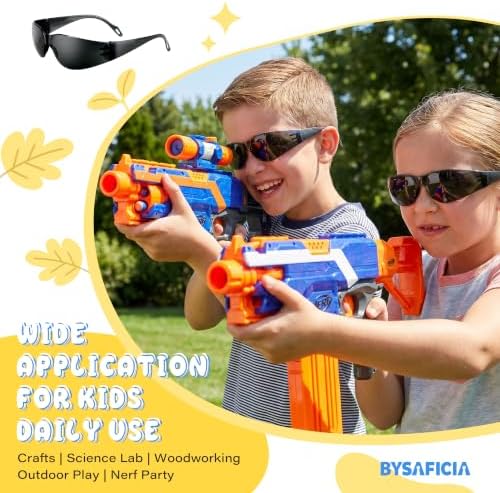 24 Pack Kids Safety Glasses, ANSI Z87.1 Impact Resistant Safety Goggles for Boys Girls, Tinted Lens with UV Protection, Child Protective Eyewear for School Science Lab, Nerf Party & DIY