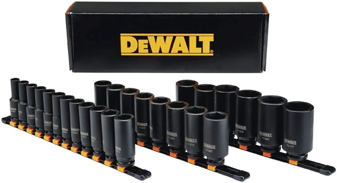 DEWALT DWMT19242 26PC MM 1/2" Drive Impact Deep Socket Set