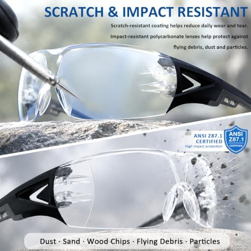 TBET 30 Pack Clear Safety Glasses Bulk, ANSI Z87.1& UV Protection Glasses