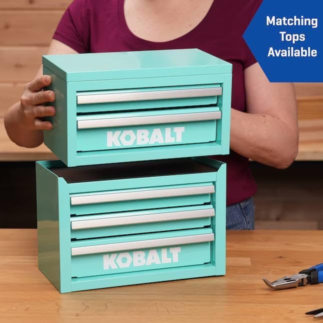 Mini 3-Drawer Steel Tool Box Teal