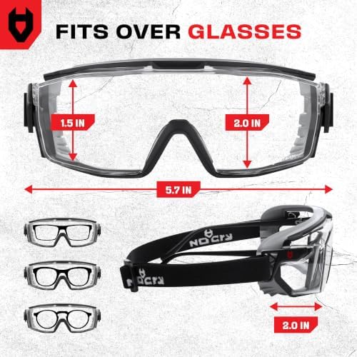 NoCry Anti-Fog Safety Goggles Over Glasses For Men & Women With Soft Gasket