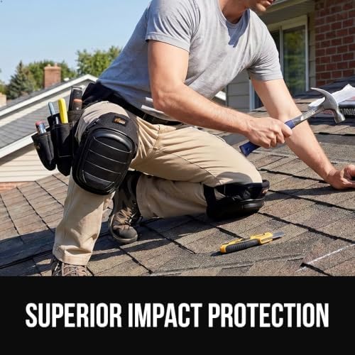 GORILLA GRIP® Knee Pads for Work, Gel Cushion Soft Foam for Men Black