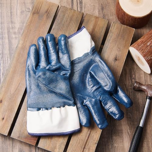 Teenyyou 5/10/15/20/25 Pair Nitrile Coated Oil Work Gloves