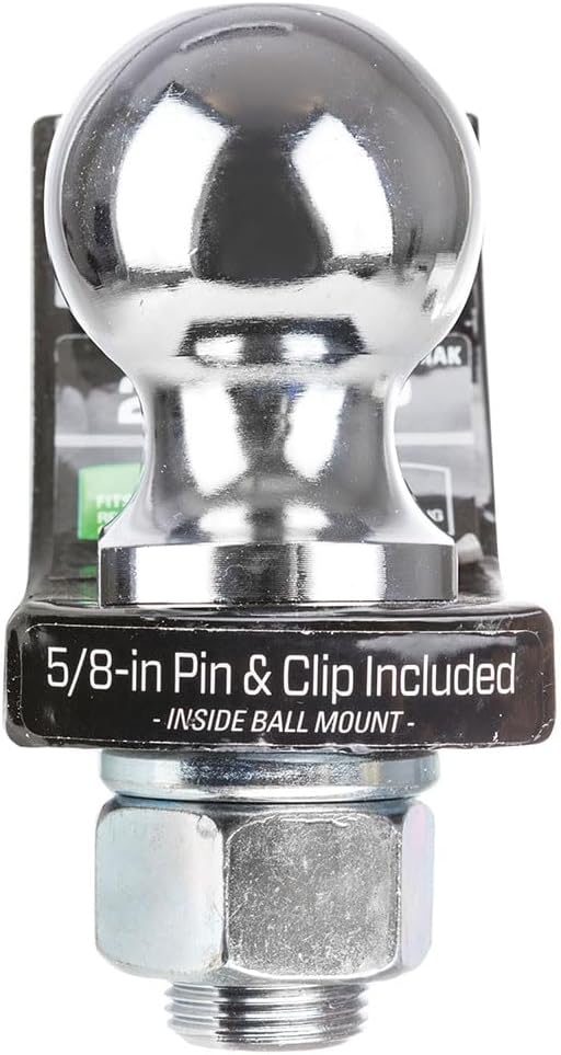 Reese Towpower 21536RAK Trailer Hitch Ball Mount Starter Kit, Fits 2 Inch Square Receiver, 2 Inch Drop, 6,000 lbs. Capacity, Includes 2 Inch Trailer Ball and Pin & Clip, Black