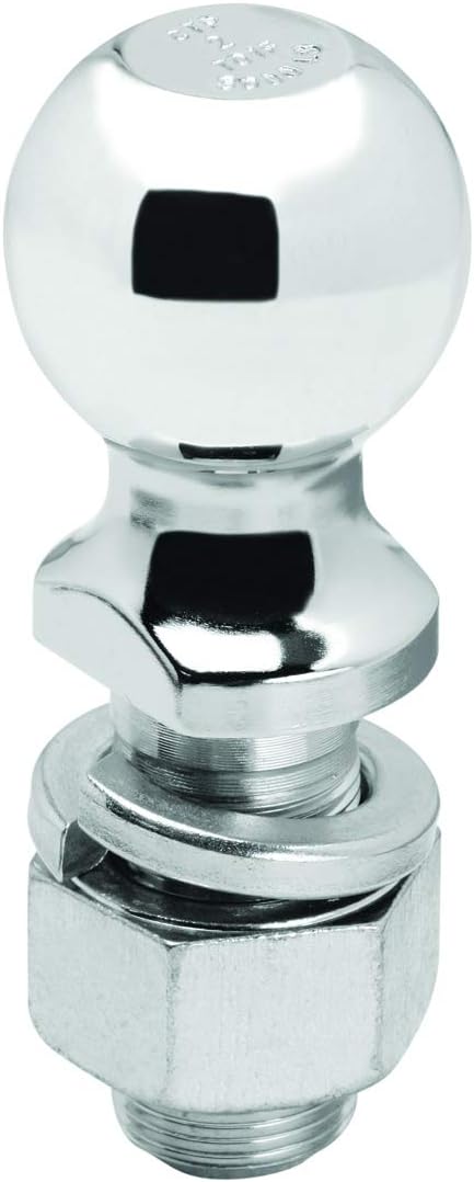 Draw-Tite 63830 Trailer Hitch Ball, 2 Inch Diameter, 8,000 lbs. Capacity, 1-1/4 Inch Shank Diameter, 2-3/4 Inch Shank Length, Chrome