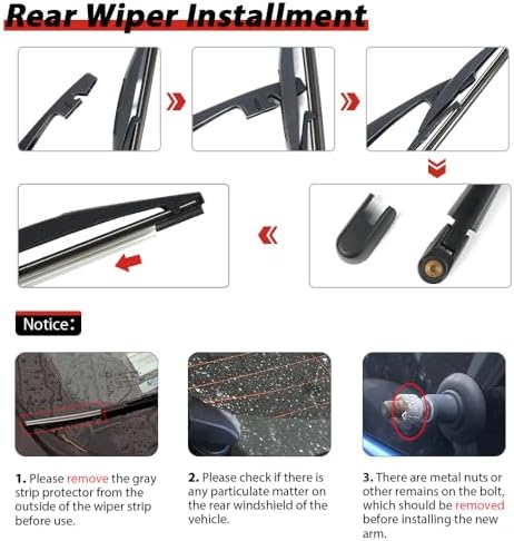 OTUAYAUTO Rear Windshield Wiper Replacement for Honda CRV 2023-2024 Back Wiper Arm and Blade Assembly