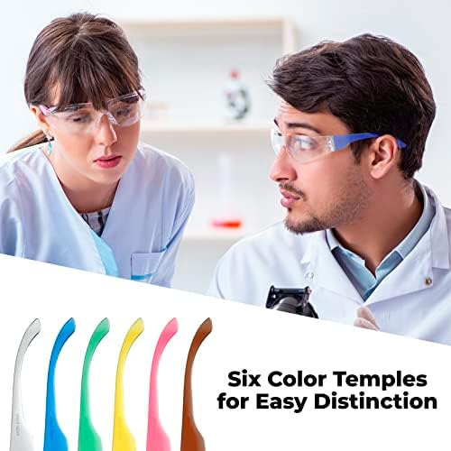 amoolo Blue Safety Glasses, ANSI Z87.1 Impact Resistant, 24 Pack, Adult