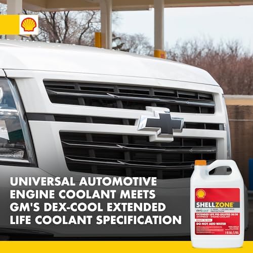 Shell Zone Dex-Cool Extended Life ELC Antifreeze + Coolant, Pre-Diluted 50/50 (1 Gallon, Single Pack)