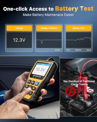 OBD2 Scanner Car Code Reader Support Voltage Test Plug and Play Fixd Car CAN Diagnostic Scan Tool Read and Clear Engine Error Codes for All OBDII Protocol Vehicles Since 1996(Yellow)