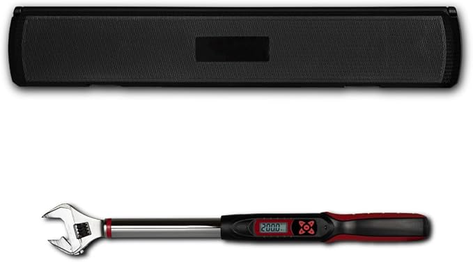 Tapha Tools Adjustable Digital Torque Wrench 7.4-147.5 ft-lbs (10-200 N-m) Torque Range, 5-30 mm Adjustable Jaw, LED and Buzzer Notification, Preset Memory, ISO 6789 Tested and Calibrated