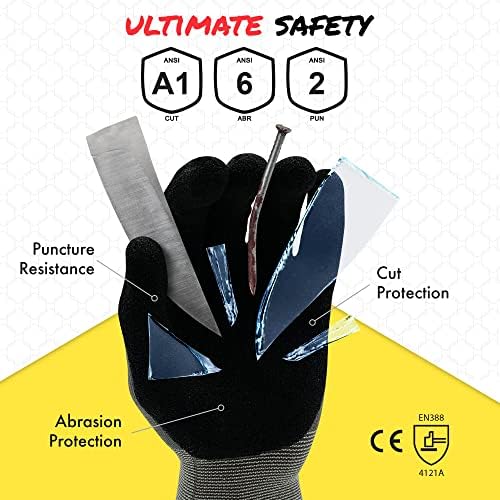 Quest Cut Resistant Work Gloves, ANSI A1, Medium, Pack of 1