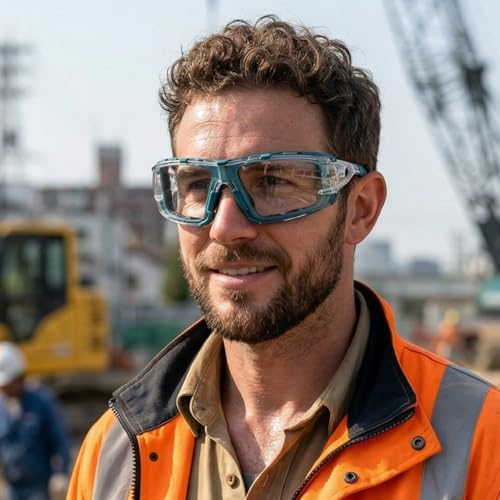 UKNOW Safety Glasses - Anti Fog Wraparound Lenses - Removable Foam Gasket - ANSI Z87.1 Protective Eyewear - Impact Resistant