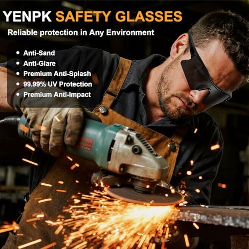 Safety Glasses for Men, Anti Scratch & UV Protection Work Glasses