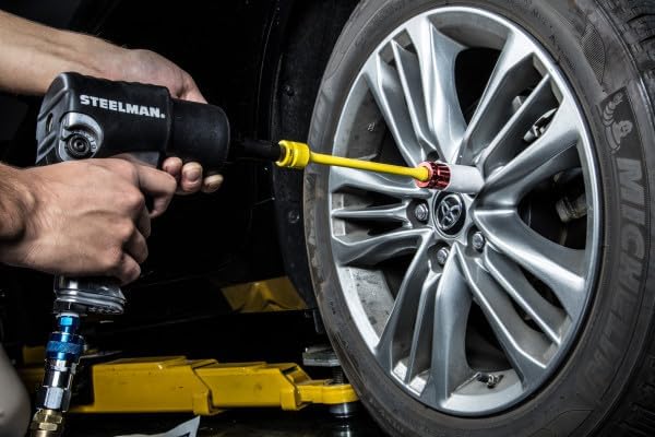 Steelman 1/2-Inch Drive 65 ft-lb Torque Extension for Impact Wrench, 8-inch Extension, Corrosion-Resistant Powder-Coated Steel, Yellow (Case of 6)