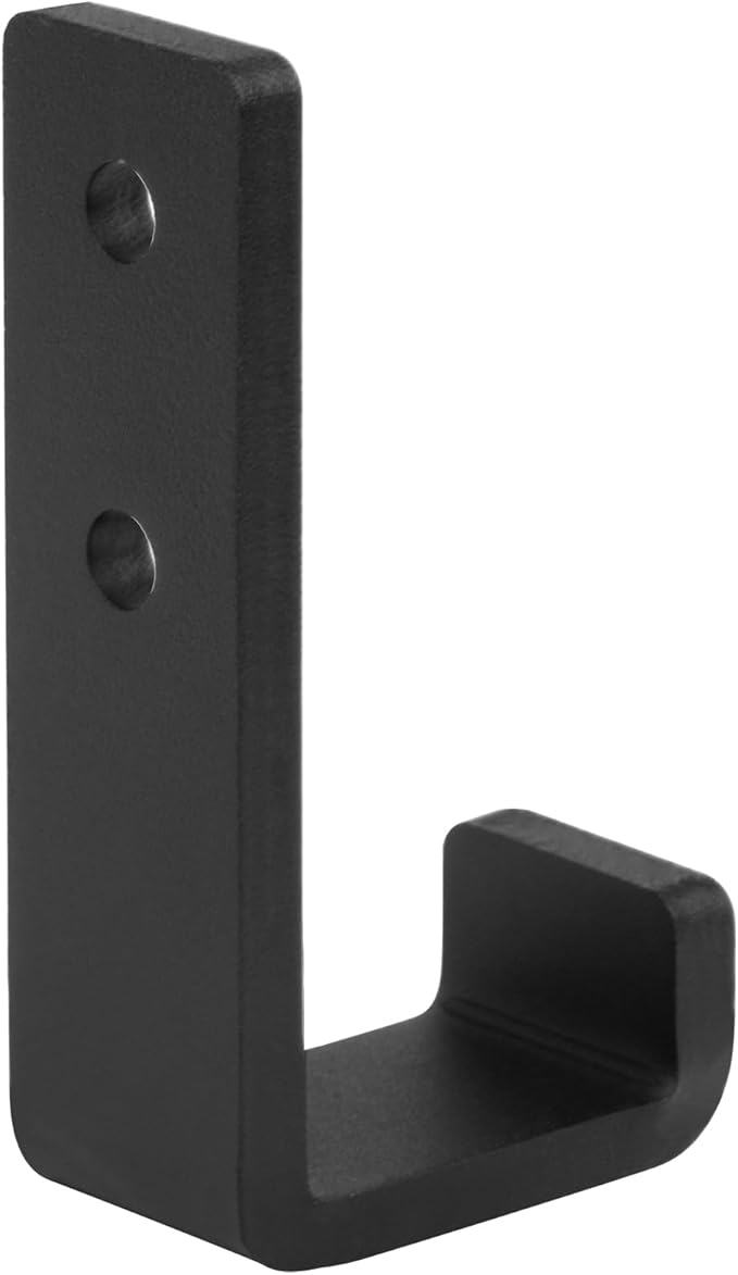 4 Pack 5-1/2" Black Steel J Hook, Heavy Duty Wall Mount Utility Hook for Garage, Hanging Gym Barbell, Load 260 lbs, 2-3/4" Inner Width