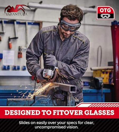 ANSI Z87.1+ Safety Goggles Over Glasses, Anti-Fog&Anti-Scratch UV380 Lenses
