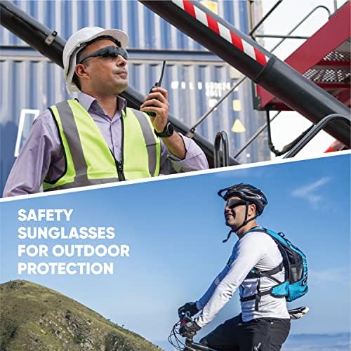 amoolo Tinted Safety Glasses, ANSI Z87.1 Impact Resistant, 48 Pack, Adult