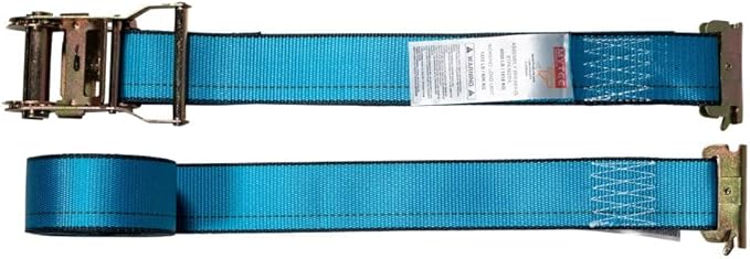 Mytee Products (4 Pack) 2'' x 20' E Track Straps w/Spring E-Fittings - Blue Ratchet Etrack Straps w/Heavy Duty 4000 lbs Breaking Strength for Enclosed Trailers, Trucks & Vans
