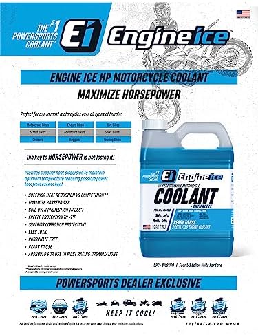 Engine Ice Off-Road High-Performance Motorcycle Coolant and Antifreeze, 2 Pack, Blue