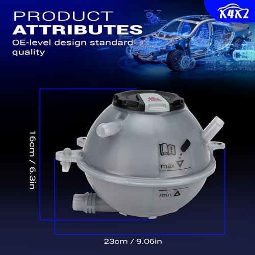 80A121405AQ Coolant Reservoir w/Cap & Sensor for 2018-2023 Audi Q5/Q5 PHEV
