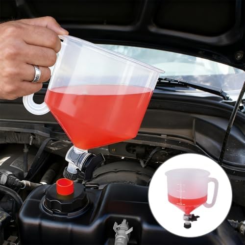 Zpana 15PCS Car Coolant Funnel Kit, No-Spill Vehicle Radiator Filling Funnel Bleeder with Adapters, No-Leak Auto Radiator Burping Filler, Universal for SUV RV Truck (Red)