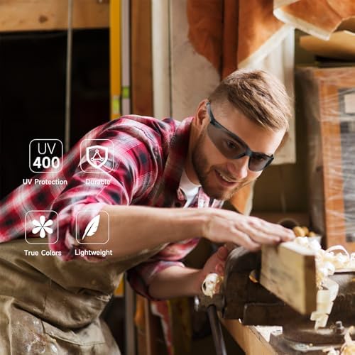 Salfboy Bulk Safety Glasses for Men Women, Clear