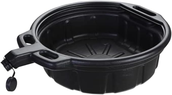 K Tool International 74645 Oil Drain Pan, 4.25 Gallon Capacity, High Density Polyethylene Construction, Chemical Resistant Design, Anti Splash Baffles, Large Spout
