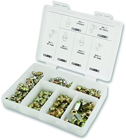 PROLUBE 80-piece Metric Grease Fitting Kit | 6,000 PSI | Includes M6, M8 & M10 Fittings (Straight & 90°) - #43973