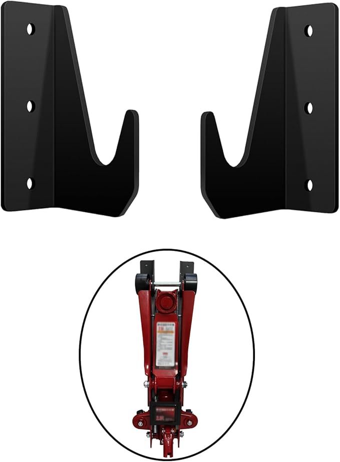 Floor Jack Stand Wall Mount Organizer Brackets Garage Tool Hangers Jack Stands Holder Storage Rack Mount Fit for Any Standard Aluminum or Steel Floor Jack (2 Pack)