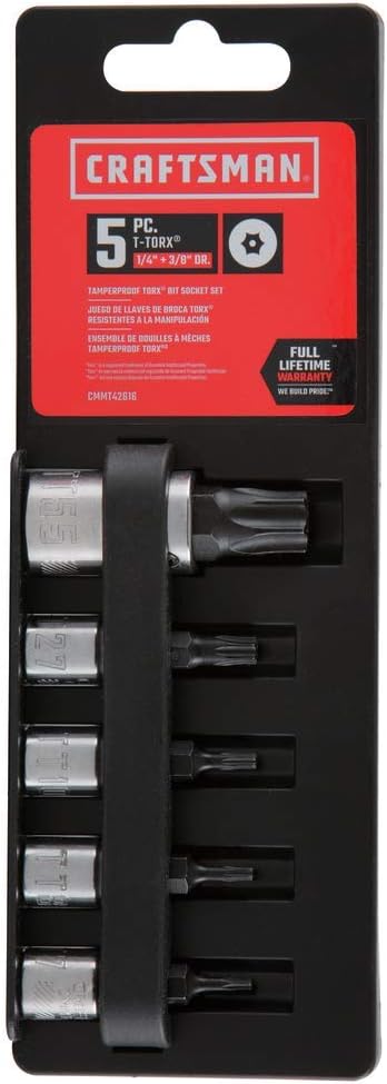 CRAFTSMAN Torx Bit Socket Set, Tamperproof, 5-Piece (CMMT42616)