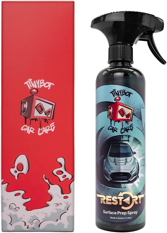 Tinybot Restart - Surface Prep Spray - Adhesive Oil Polish Cleaner Remover -Vinyl Wrap, PPF, Ceramic Coating, Wax Prep -Safe on All Surfaces Paint Window Glass -pH Neutral, Anti-Static -16.9 oz -QTY 2