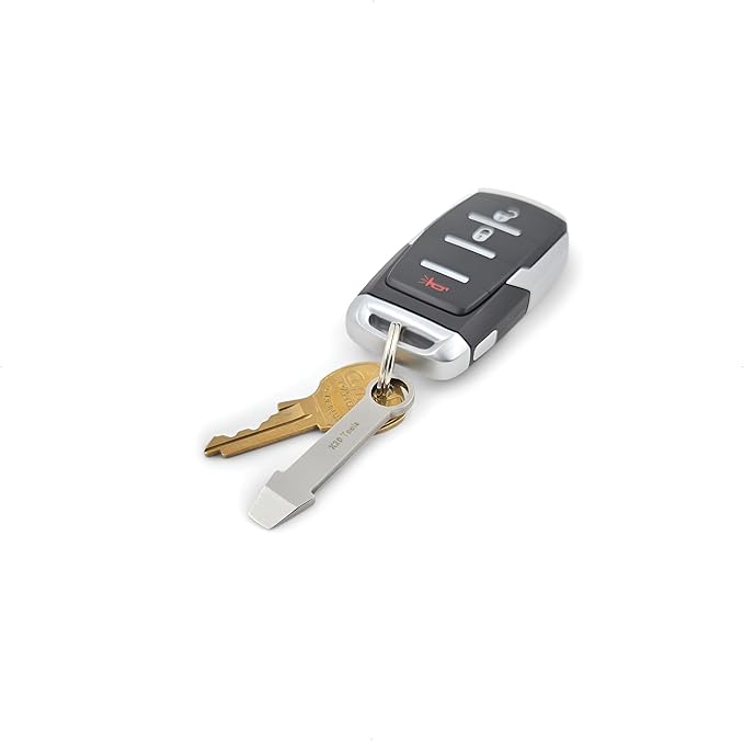 Keychain Mini Pry Bar - Tiny EDC Crowbar - (Stainless Steel) Pocket Tool