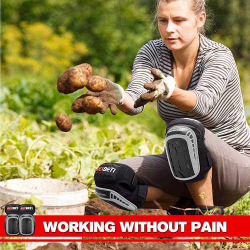 REXBETI Knee Pads for Men, Anti-slip Construction Gel Knee Pads for Work