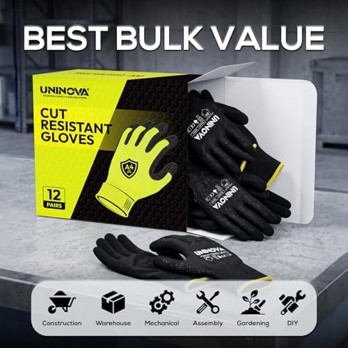 ANSI A4 Cut Resistant Gloves, Sandy Nitrile Coated, Anti Cut